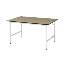 Arbeitstisch mit MDF-Tischplatte, BxTxH 1250x1000x800-850 mm, Gestell lichtgrau RAL 7035