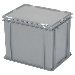 Euro-Aufbewahrungsbox mit Deckel, PE-HD, LxBxH 400x300x330 mm, 31 Liter, grau