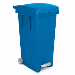 Tret-Abfallbehälter mit Rollen, BxTxH 370 x 510 x 790 mm, Inhalt 80 Liter, blau