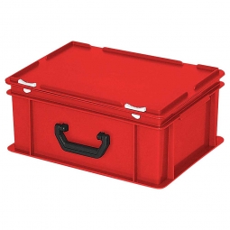 Euro-Koffer aus PE-HD, LxBxH 400x300x180 mm, rot, mit 1 Tragegriff auf einer Längsseite
