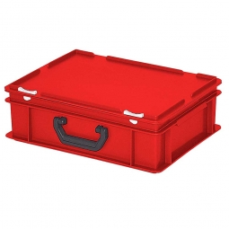 Euro-Koffer aus PE-HD, LxBxH 400x300x130 mm, mit 1 Tragegriff auf der Längsseite, 11 Liter, rot