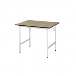 Arbeitstisch mit MDF-Tischplatte, BxTxH 1000x800x800-850 mm, Gestell lichtgrau RAL 7035
