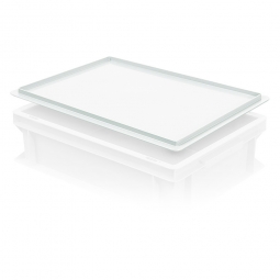Auflagedeckel für Euro-Stapelbehälter, LxB 400x300 mm, weiß, Gewicht 450 g