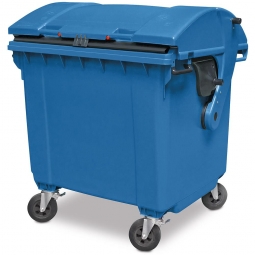 Müllcontainer, 1100 Liter, nach EN 840-6, blau, BxTxH 1370x1210x1460 mm, Polyethylen (PE-HD)