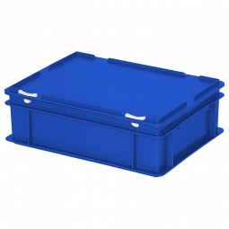 Euro-Aufbewahrungsbox mit Deckel, PE-HD, LxBxH 400x300x130 mm, 11 Liter, blau