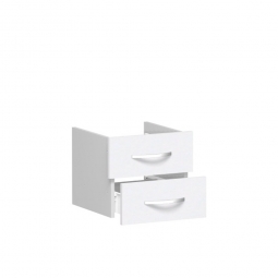 Schubladenset FLEX, weiß, Breite 400 mm, hochwertige Metallgriffe in silbermatt