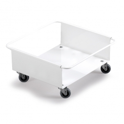 Fahrwagen für Abfall- und Wertstoffbehälter, LxBxH 385x395x180 mm, aus weißlackiertem Metall