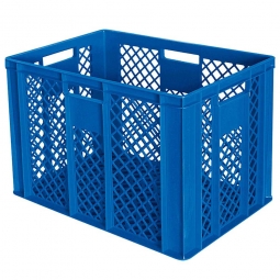 Durchbrochener Eurobehälter mit 4 Durchfassgriffen, LxBxH 600x400x410 mm, 83 Liter, blau