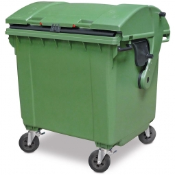 Müllcontainer, 1100 Liter, nach EN 840-6, grün, BxTxH 1370x1210x1460 mm, Polyethylen (PE-HD)