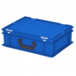 Euro-Koffer aus PE-HD, LxBxH 400x300x130 mm, mit 1 Tragegriff auf einer Längsseite, 11 Liter, blau