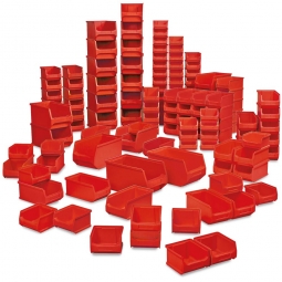 100-teiliges Sichtboxen-Set PROFI, PP, rot, XXL Spar-Set 1