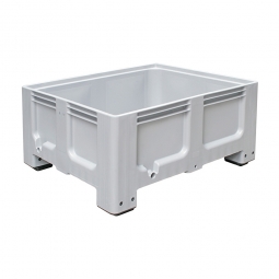 Großbox / Großbehälter mit 4 Füßen, 400 Liter,  LxBxH 1200x1000x580 mm, Boden/Wände geschlossen, grau