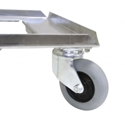 Aufpreis für Flüsterrollensatz Ø 100 mm mit verzinkten Radgabeln, für alle Aluminium- und Edelstahlroller