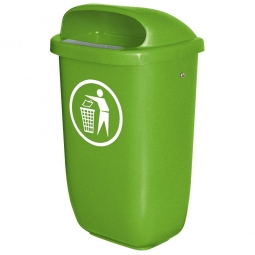 Abfallbehälter nach DIN 30713, 50 Liter, maigrün, BxTxH 430x330x745 mm, Polyethylen-Kunststoff (PE-HD)