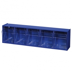 Kleinteilemagazin "Blue" mit 5 Klarsichtboxen, Set 3, BxHxT 600x165x135 mm, Behälter je BxTxH 99x107x97 mm