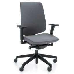 Bürodrehstuhl "Light up" mit Armlehnen, grau, Sitz HxBxT 450-580 x 480 x 440-500 mm, Rückenlehnenhöhe 550 mm