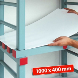 Kunststoff-Einlegeboden, BxT 1000x400 mm, Stärke: 2 mm, Farbe: weiß