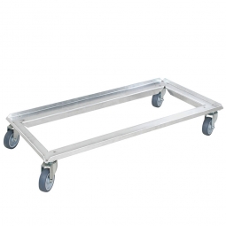 Alu-Transportroller 1000x500 mm, 100 mm Gummi-Rad, Deck offen, Tragkraft 250 kg