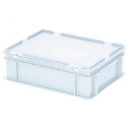Euro-Aufbewahrungsbox mit Deckel, PE-HD, LxBxH 400x300x130 mm, 11 Liter, weiß