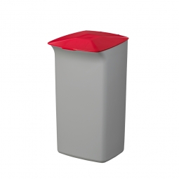 Abfall- und Wertstoffsammler mit Schanierdeckel, BxTxH 366x320x640 mm, 40 Liter, grau/rot