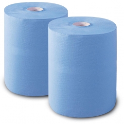Putzpapier, Papier aus Recyclingrohstoff, blau (VE = 2 Rollen)