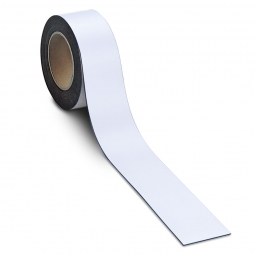 Magnetschilder, 10 m Rolle, Höhe: 20 mm, weiß, Materialstärke: 0,9 mm, für alle magnetischen Untergründe