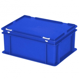 Euro-Aufbewahrungsbox mit Deckel, PE-HD, LxBxH 400x300x180 mm, 16 Liter, blau