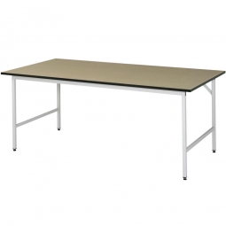 Arbeitstisch mit MDF-Tischplatte, BxTxH 2000x800x800-850 mm, Gestell lichtgrau RAL 7035