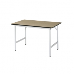 Arbeitstisch mit MDF-Tischplatte, BxTxH 1500x800x800-850 mm, Gestell lichtgrau RAL 7035
