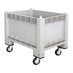 Volumenbox / Industriebox mit 4 Lenkrollen, 300 Liter, LxBxH 1000x700x790 mm, Wände/Boden geschlossen, grau