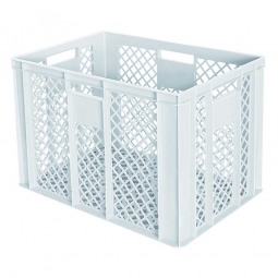 Durchbrochener Eurobehälter mit 4 Durchfassgriffen, LxBxH 600x400x410 mm, 83 Liter, weiß