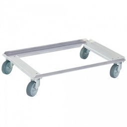 Alu-Transportroller für Isoboxen 685x485 mm, 100 mm Gummi-Rad, Deck offen, Tragkraft 250 kg