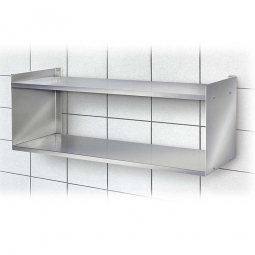 Edelstahl-Wandregal mit 2 Böden, BxTxH 1000x250x360 mm, Tragkraft 15 kg / Boden