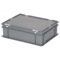 Euro-Aufbewahrungsbox mit Deckel, PE-HD, LxBxH 400x300x130 mm, 11 Liter, grau