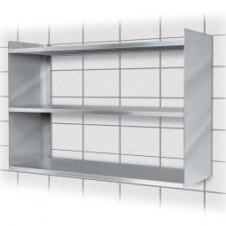 Edelstahl-Wandregal mit 3 Böden, BxTxH 1000x250x650 mm, Tragkraft 15 kg / Boden